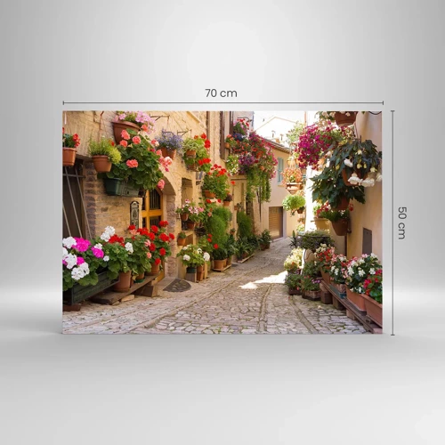 Glasbild - Bild auf glas - In der Flut Blumen - 70x50 cm