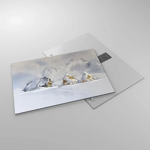 Glasbild - Bild auf glas - In einem verschneiten Talkessel - 70x50 cm
