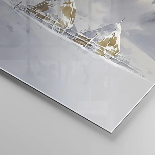 Glasbild - Bild auf glas - In einem verschneiten Talkessel - 70x50 cm