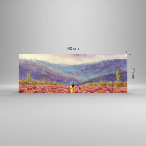 Glasbild - Bild auf glas - In einer Lavendelwelt - 140x50 cm