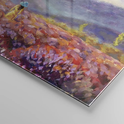 Glasbild - Bild auf glas - In einer Lavendelwelt - 160x50 cm