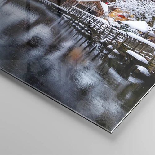 Glasbild - Bild auf glas - In winterlicher Dekoration - 140x50 cm