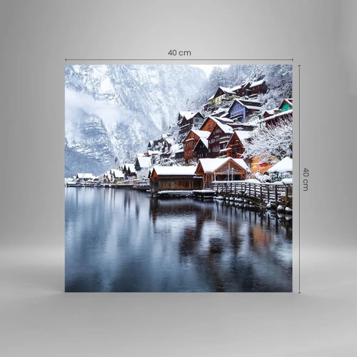 Glasbild - Bild auf glas - In winterlicher Dekoration - 40x40 cm