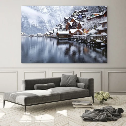 Glasbild - Bild auf glas - In winterlicher Dekoration - 70x50 cm