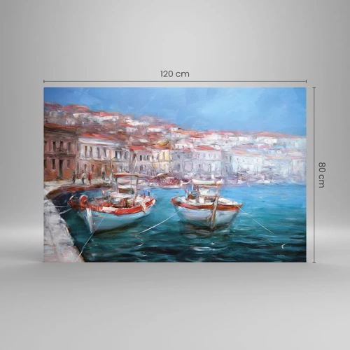 Glasbild - Bild auf glas - Italienische Bucht - 120x80 cm