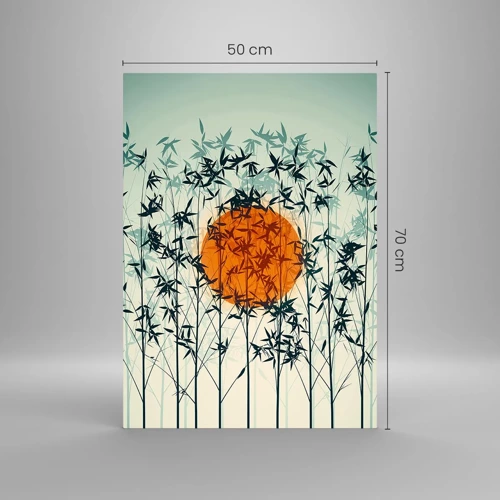 Glasbild - Bild auf glas - Japanische Sonne - 50x70 cm