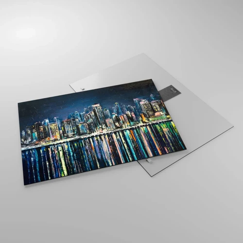 Glasbild - Bild auf glas - Kaskade von Lichtern - 70x50 cm
