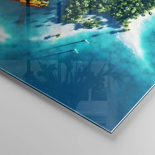 Glasbild - Bild auf glas - Kauf dir eine Insel - 140x50 cm