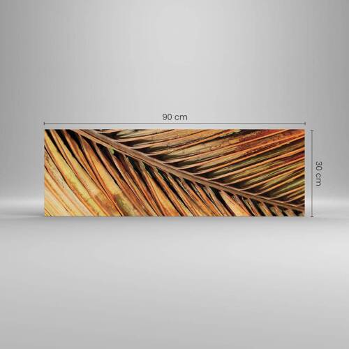Glasbild - Bild auf glas - Kokosnuss-Gold - 90x30 cm
