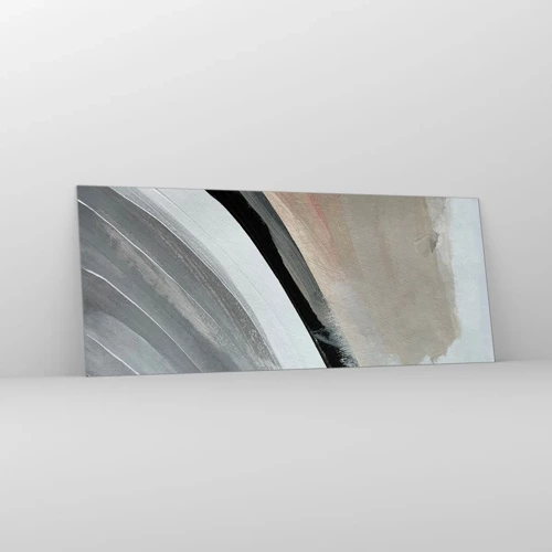 Glasbild - Bild auf glas - Komposition: Bogen aus Schwarz und Grau - 100x40 cm