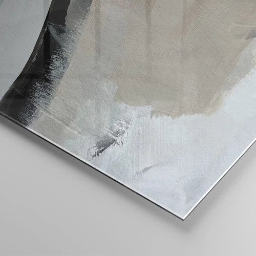 Glasbild - Bild auf glas - Komposition: Bogen aus Schwarz und Grau - 100x40 cm