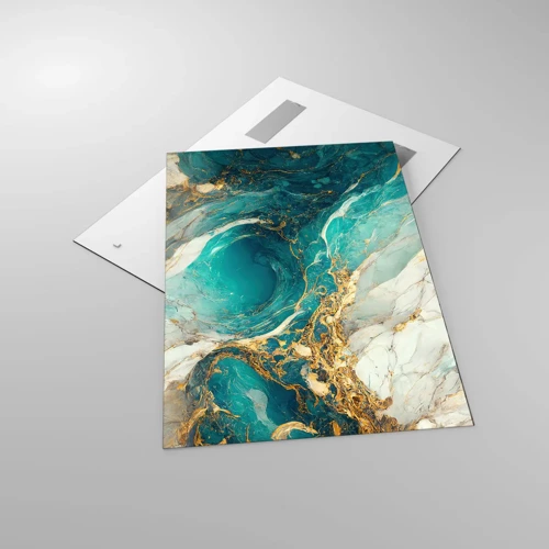 Glasbild - Bild auf glas - Komposition mit Goldadern - 70x100 cm