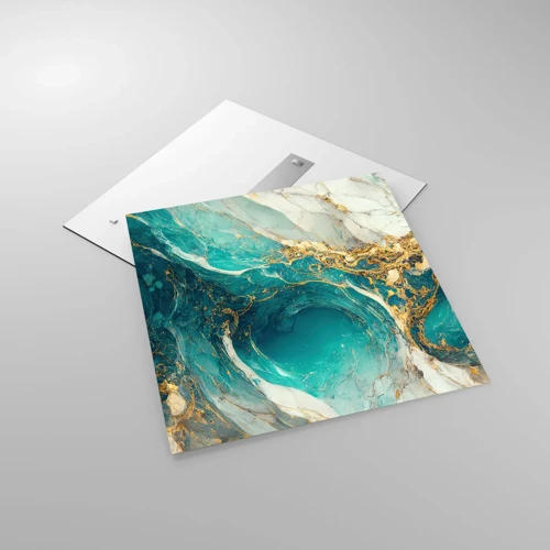 Glasbild - Bild auf glas - Komposition mit Goldadern - 70x70 cm