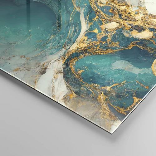 Glasbild - Bild auf glas - Komposition mit Goldadern - 90x30 cm