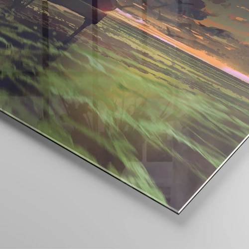 Glasbild - Bild auf glas - Konzert für Klavier und Wellen - 100x40 cm