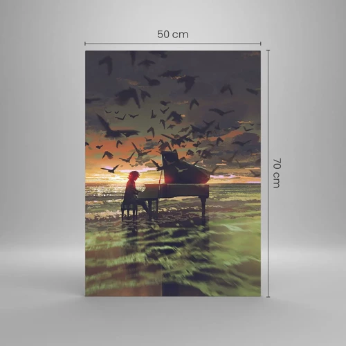 Glasbild - Bild auf glas - Konzert für Klavier und Wellen - 50x70 cm