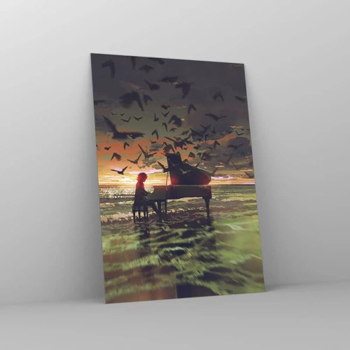 Glasbild - Bild auf glas - Konzert für Klavier und Wellen - 50x70 cm