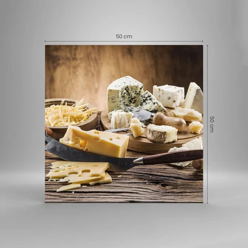Glasbild - Bild auf glas - Lächeln Sie den Käse an - 50x50 cm