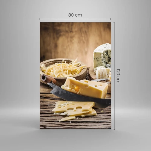 Glasbild - Bild auf glas - Lächeln Sie den Käse an - 80x120 cm