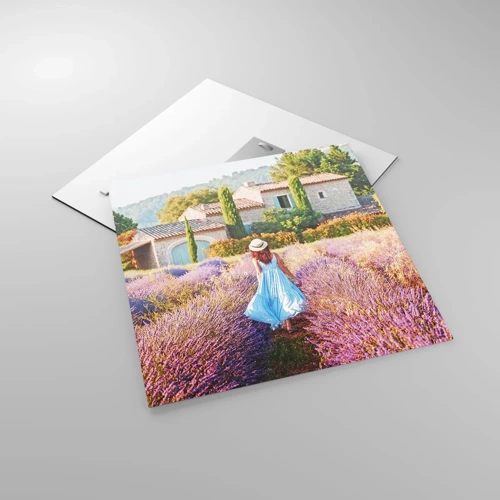 Glasbild - Bild auf glas - Lavendel Mädchen - 50x50 cm