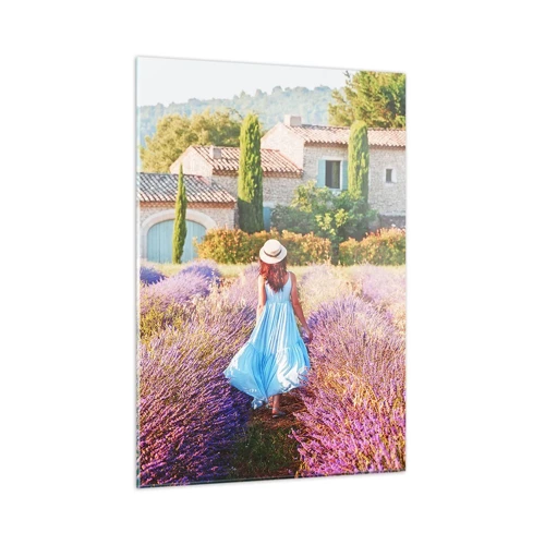 Glasbild - Bild auf glas - Lavendel Mädchen - 50x70 cm