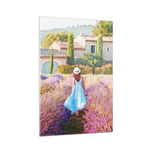 Glasbild - Bild auf glas - Lavendel Mädchen - 70x100 cm