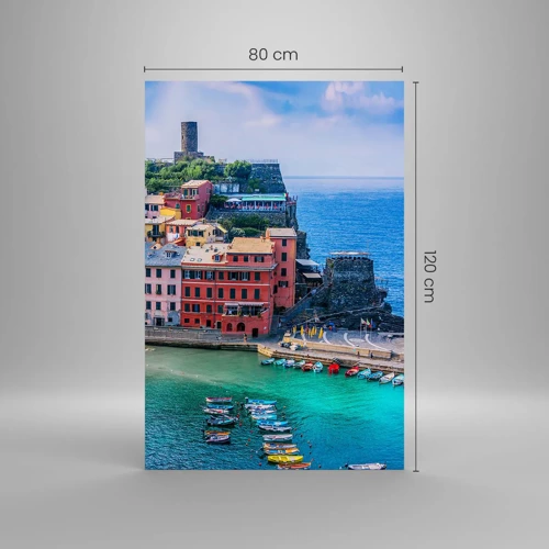 Glasbild - Bild auf glas - Mediterrane Zauberstadt - 80x120 cm