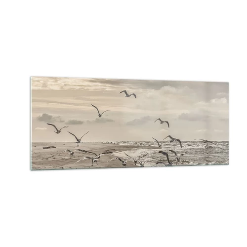 Glasbild - Bild auf glas - Meeresrauschen, Vogelgesang - 100x40 cm