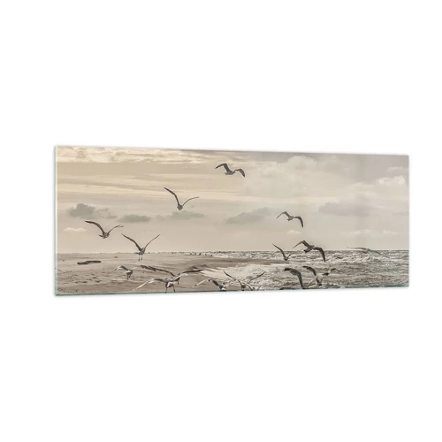 Glasbild - Bild auf glas - Meeresrauschen, Vogelgesang - 140x50 cm