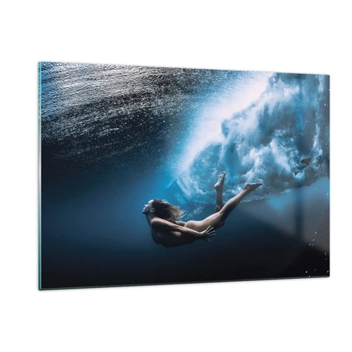 Glasbild - Bild auf glas - Moderne Meerjungfrau - 120x80 cm