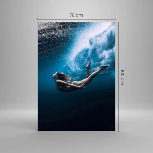 Glasbild - Bild auf glas - Moderne Meerjungfrau - 70x100 cm