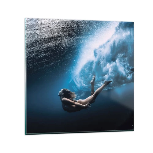 Glasbild - Bild auf glas - Moderne Meerjungfrau - 70x70 cm