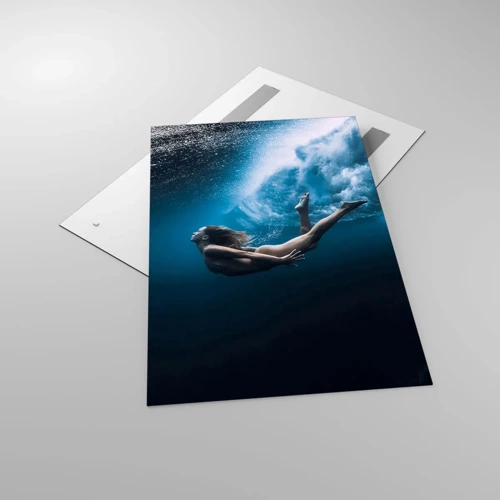 Glasbild - Bild auf glas - Moderne Meerjungfrau - 80x120 cm
