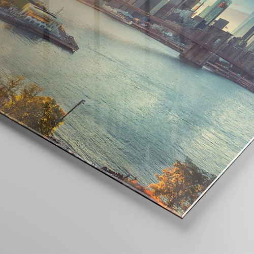 Glasbild - Bild auf glas - Morgendämmerung der Großstadt - 70x100 cm