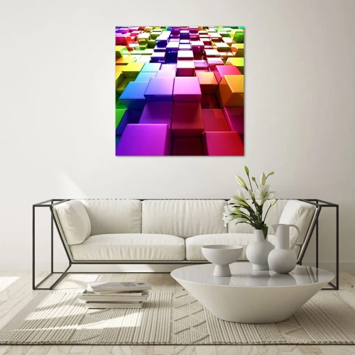 Glasbild - Bild auf glas - Op-Art gemeinsam im Team - 30x30 cm