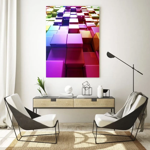 Glasbild - Bild auf glas - Op-Art gemeinsam im Team - 50x70 cm