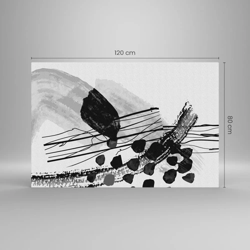 Glasbild - Bild auf glas - Organische Schwarz-Weiß-Abstraktion - 120x80 cm