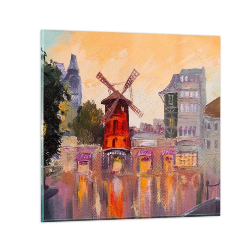 Glasbild - Bild auf glas - Pariser Ikonen – Moulin Rouge - 30x30 cm