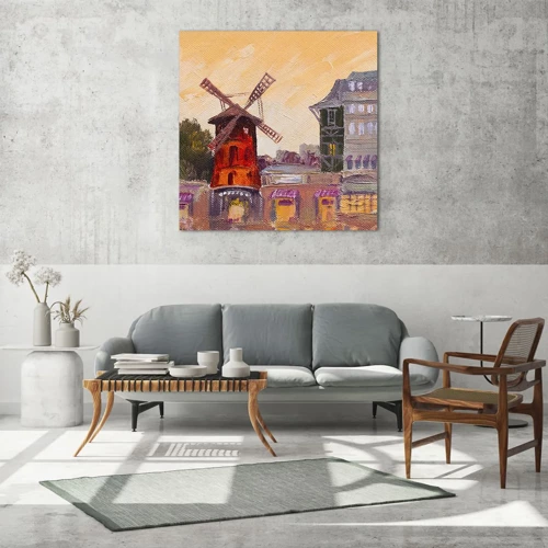 Glasbild - Bild auf glas - Pariser Ikonen – Moulin Rouge - 40x40 cm