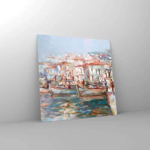 Glasbild - Bild auf glas - Pastell-Sommerferien - 70x70 cm