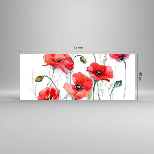 Glasbild - Bild auf glas - Polnische Blumen - 100x40 cm