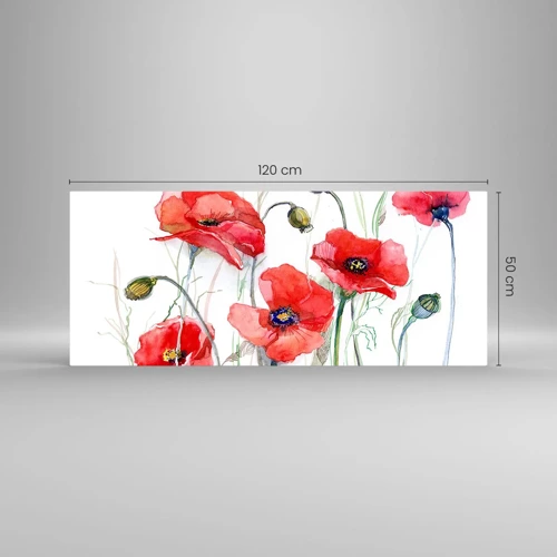 Glasbild - Bild auf glas - Polnische Blumen - 120x50 cm