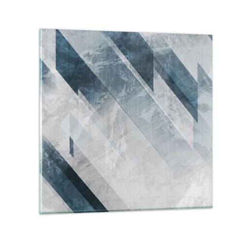 Glasbild - Bild auf glas - Räumliche Komposition - graue Bewegung - 30x30 cm