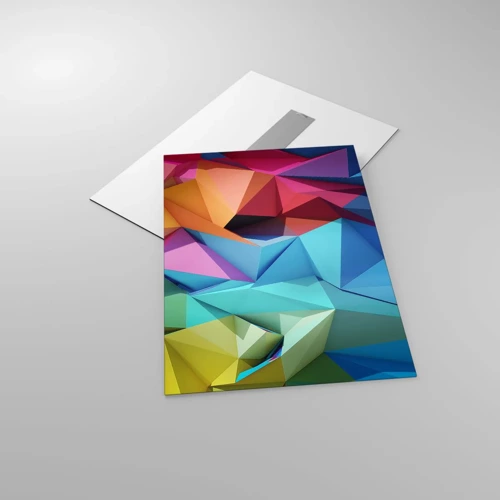 Glasbild - Bild auf glas - Regenbogen-Origami - 50x70 cm