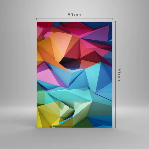 Glasbild - Bild auf glas - Regenbogen-Origami - 50x70 cm