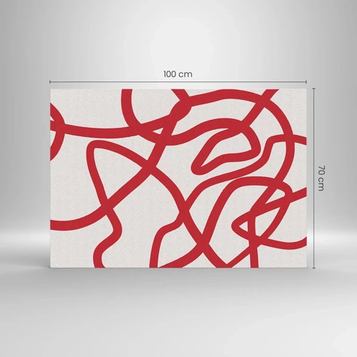 Glasbild - Bild auf glas - Rot auf Weiß - 100x70 cm