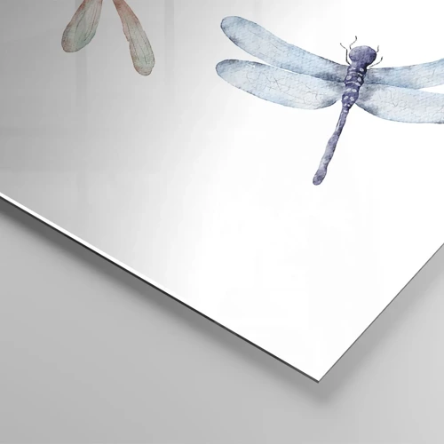 Glasbild - Bild auf glas - Schwerelose Libellen - 140x50 cm
