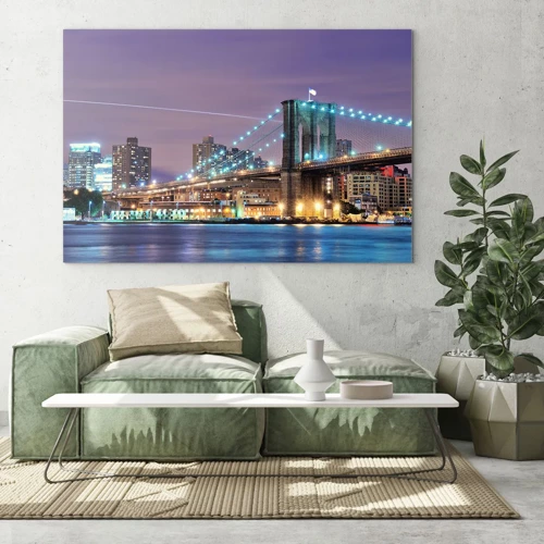 Glasbild - Bild auf glas - Seit vielen Jahren die Brooklyn Bridge - 70x50 cm