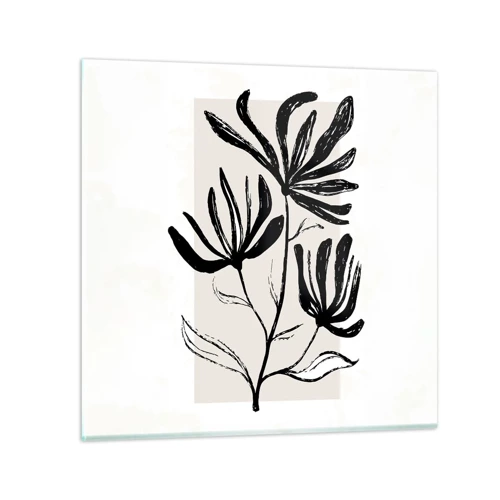 Glasbild - Bild auf glas - Skizze für das Herbarium - 40x40 cm