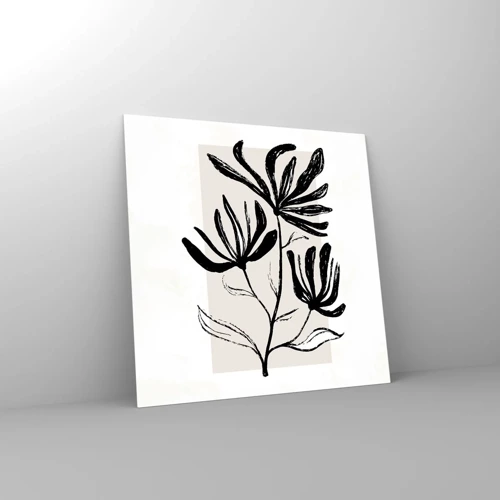 Glasbild - Bild auf glas - Skizze für das Herbarium - 50x50 cm